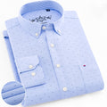 Camisa Masculina Oxford Manga Longa - Camisa Manga Longa Casual Oxford Bolso Único com Colarinho Abotoado - Camisa Masculina Manga Longa Algodão e Poliester.