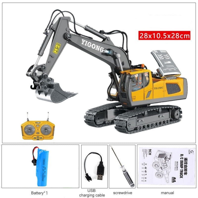 Escavadeiras Trator e  Caminhão de Controle Remoto- Carro Trator de Construção
