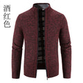 Cardigam Masculino de Gola Alta Forro de Lã com Fechamento de Ziper. Casaco Masculino Casual Cardigan Forrado