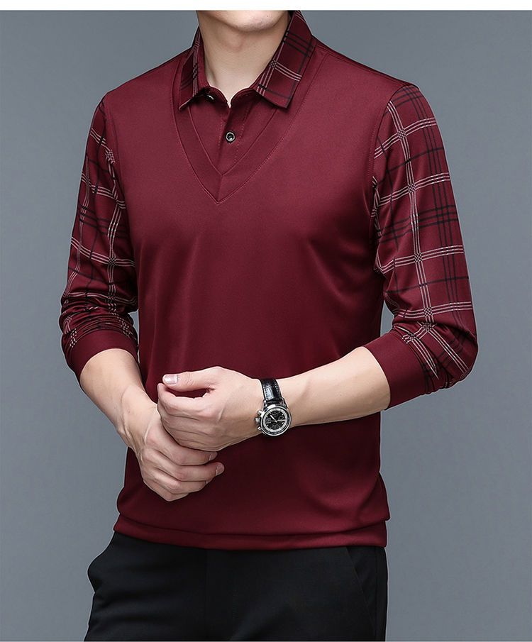 Camisa Masculina Polo de Algodão com Manga Longa - Camisa Masculina Manga Comprida Estilo Camisa e Colete