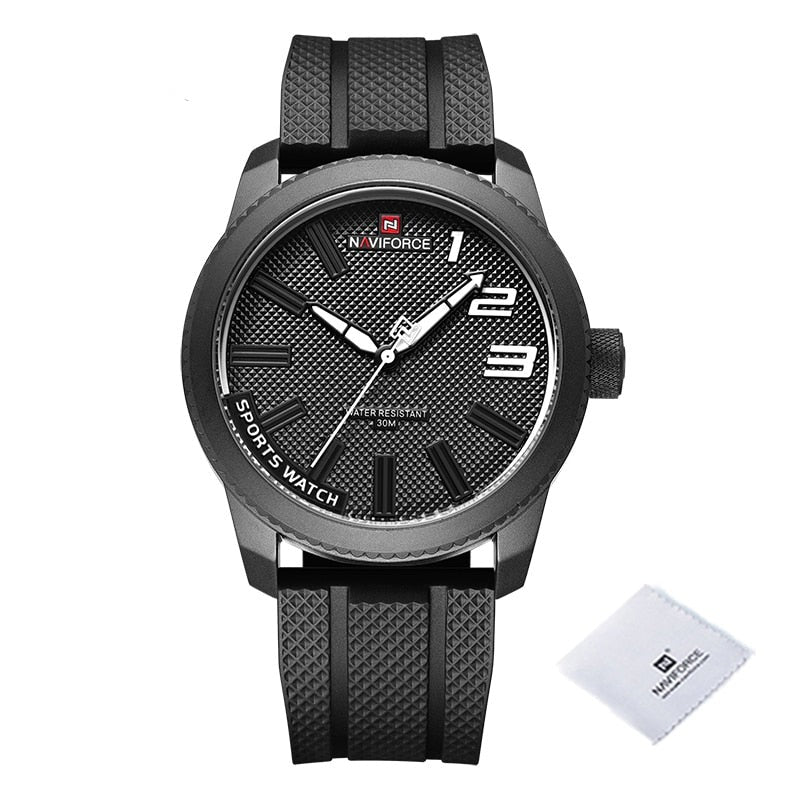 Relógio Masculino de Quartzo Naviforce com Pulseiras de Silicone - Relógio Masculino  de Pulso Casual.