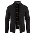 Cardigam Masculino de Gola Alta Forro de Lã com Fechamento de Ziper. Casaco Masculino Casual Cardigan Forrado