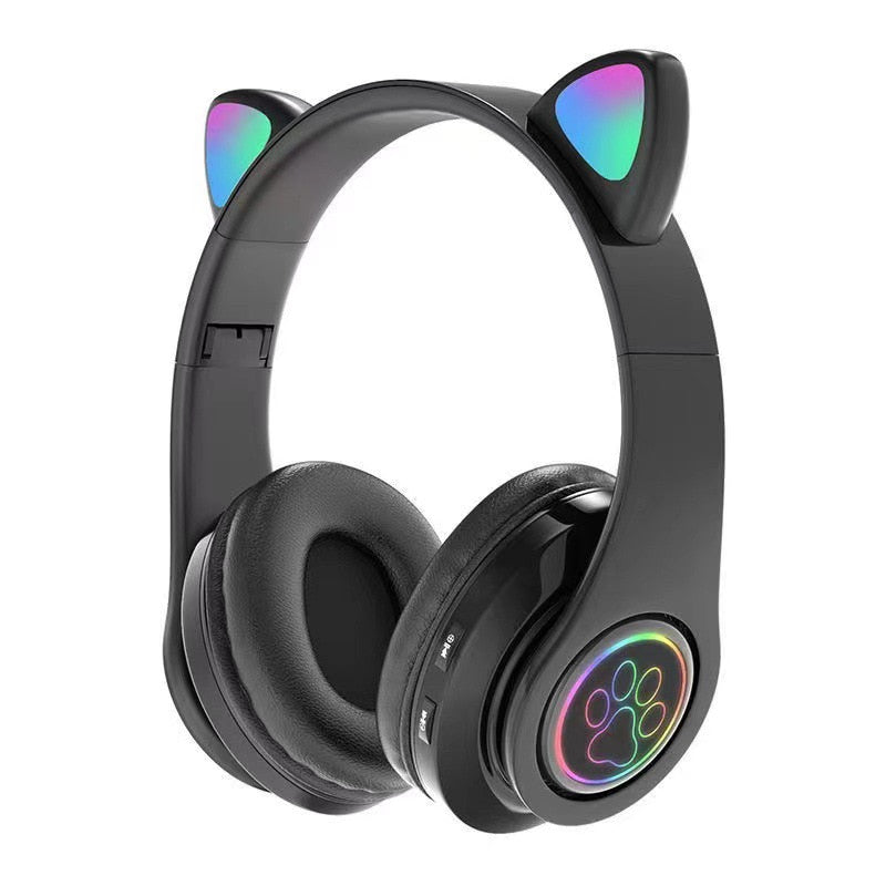 Headset Fone De Ouvido Bluetooth Led Orelha Gato Headphone - E_IDEIAS ONLINE