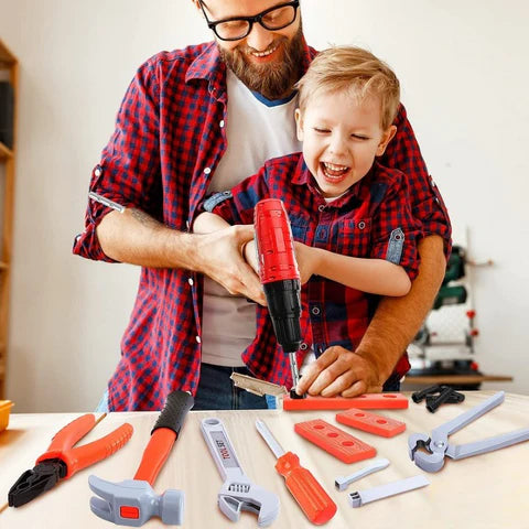 Conjunto de Ferramentas Infantil. Kit de Mini Ferramentas para Crianças com Diversos Equipamentos