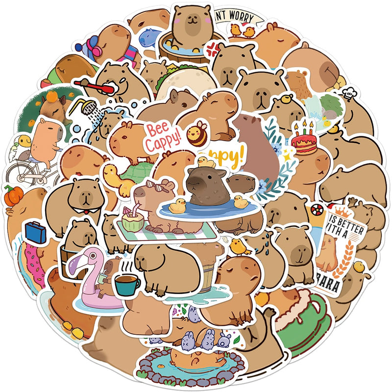 Capybara Dos Desenhos Animados Adesivo, Decalques Decoração