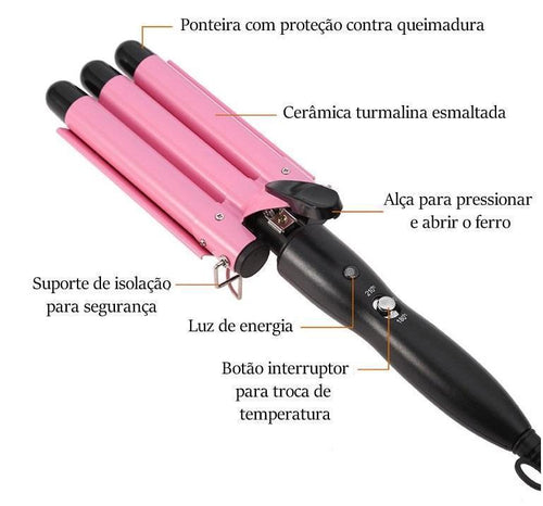 Modelador com Ação Tripla Para Cabelos - Super Baby Liss